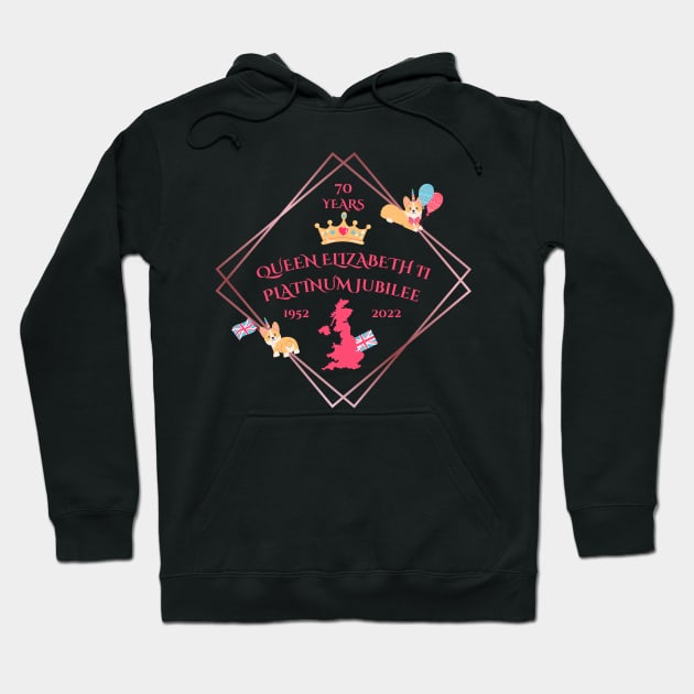 Queen's Platinum Jubilee Garden Tea Party Hoodie by Auraya Studio